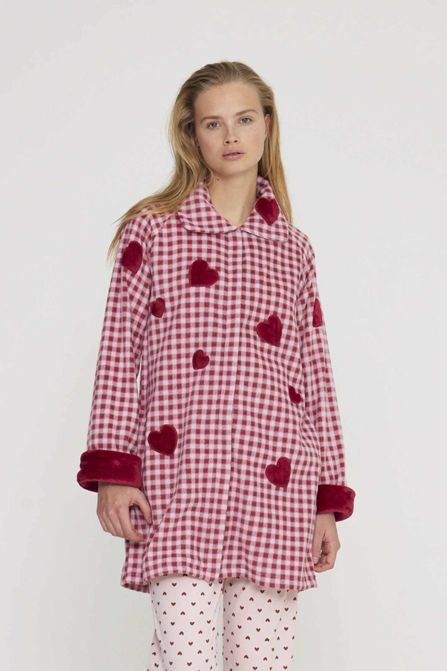 Vestaglia donna petit coeur in pile con zip