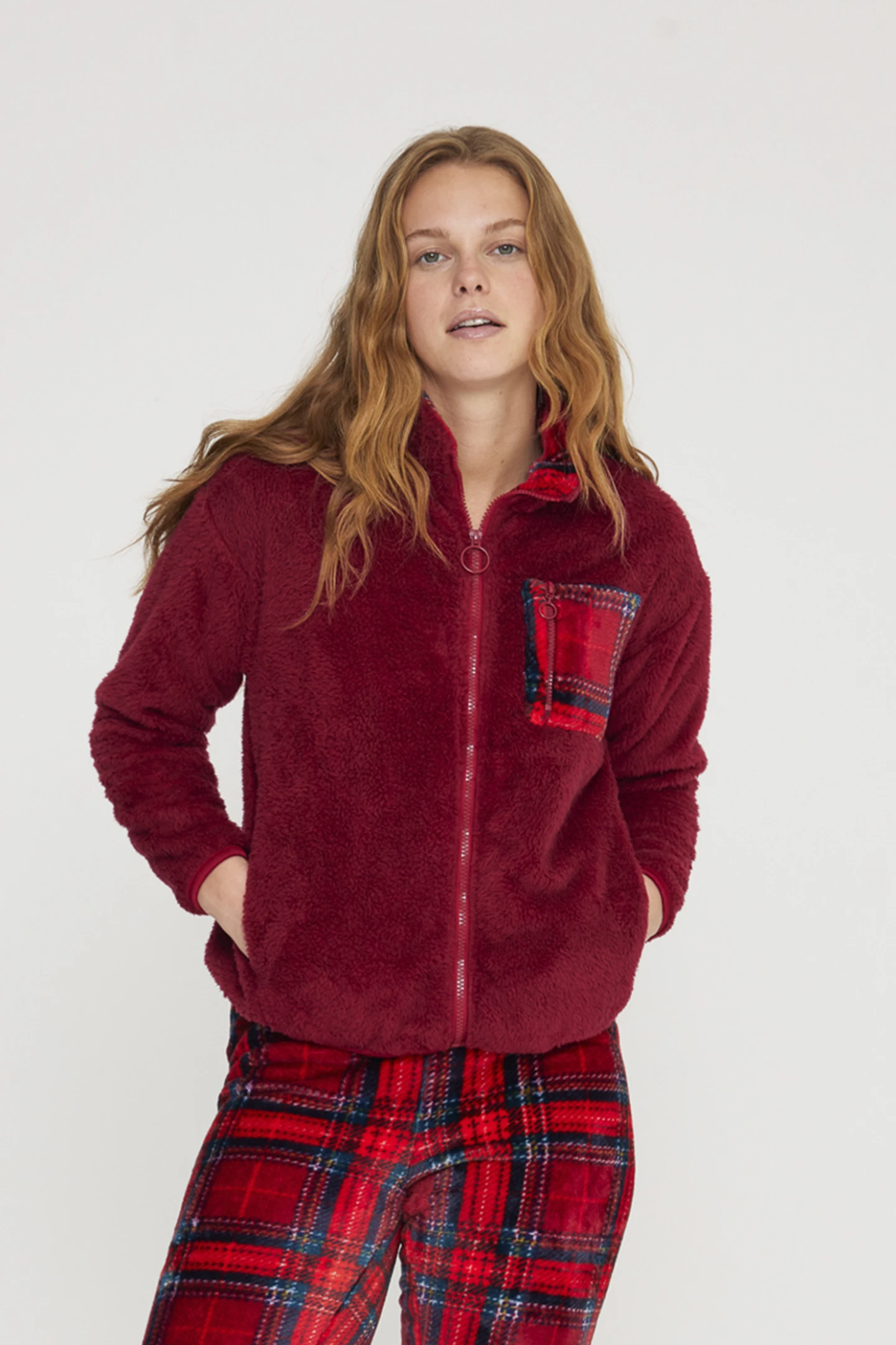 Giacca donna trish mix in eco pelliccia con zip