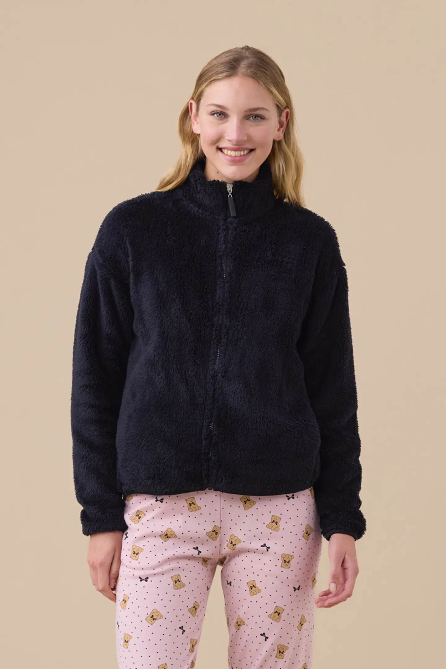 Giacca donna in eco-pelliccia articolo unito