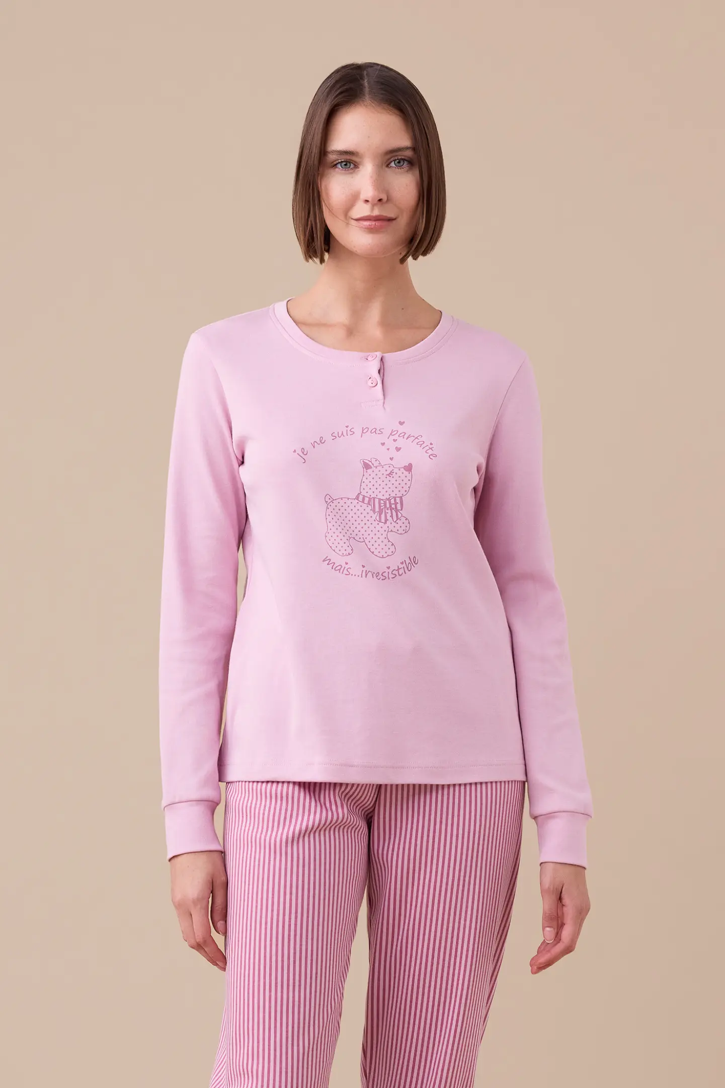 Pigiama donna invernale in caldo cotone articolo dog.