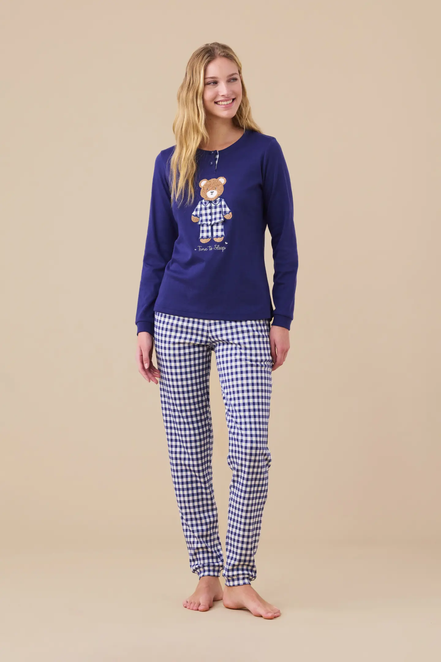 Pigiama donna caldo cotone articolo vichy.