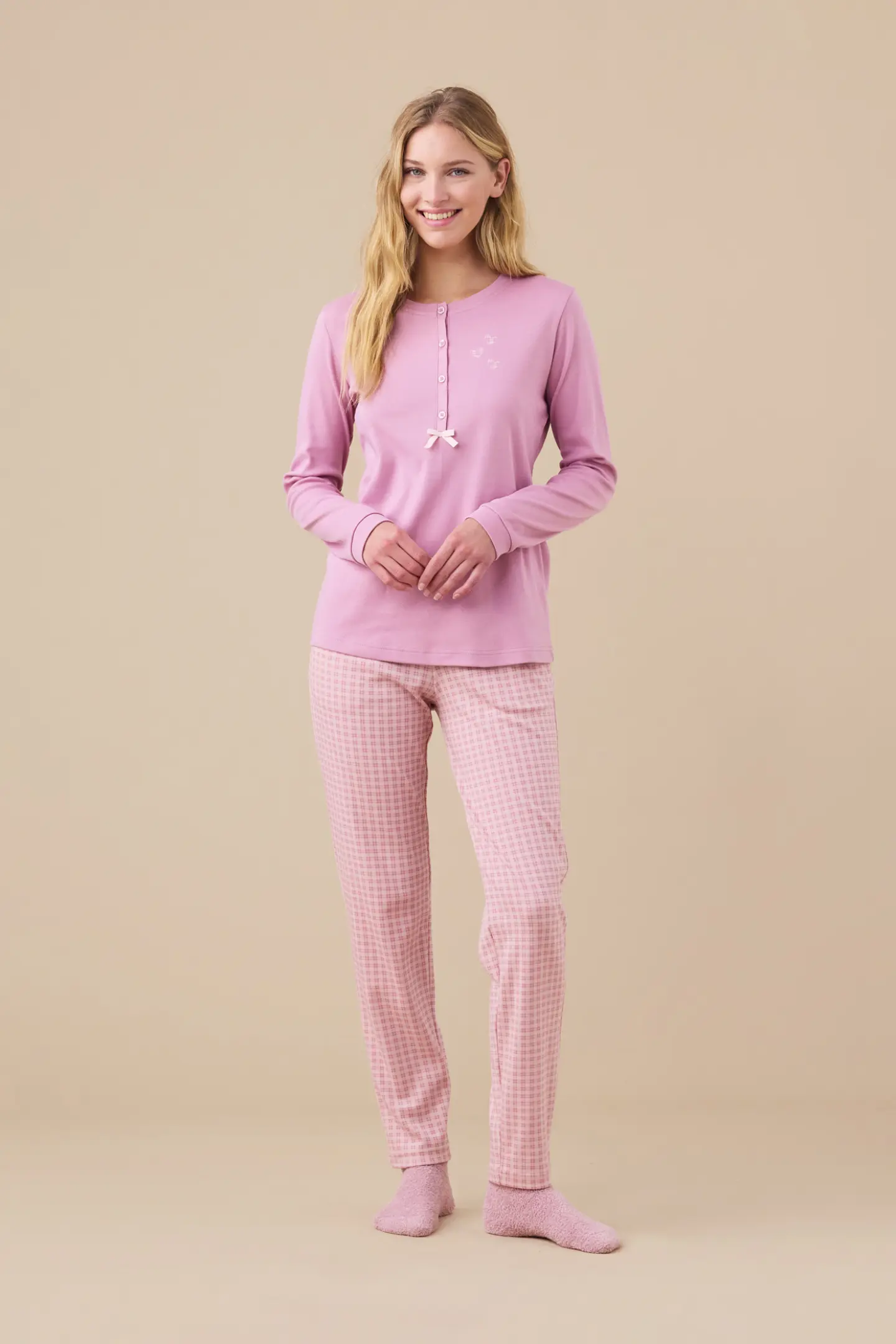 Pigiama donna caldo cotone felpato articolo heart.