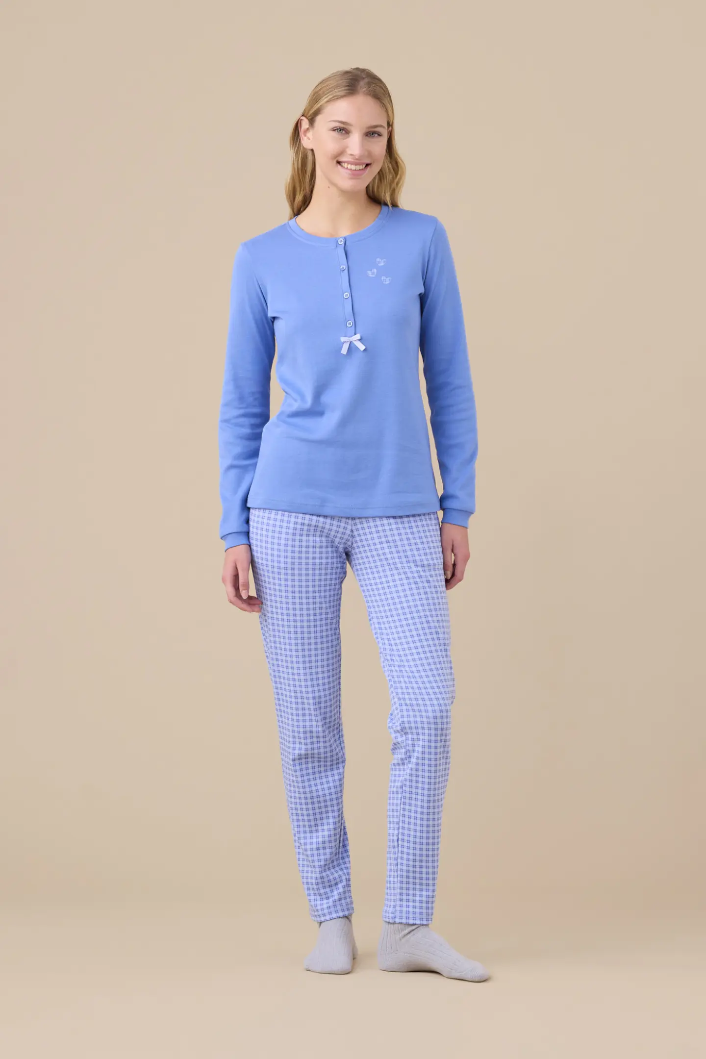 Pigiama donna caldo cotone felpato articolo heart.