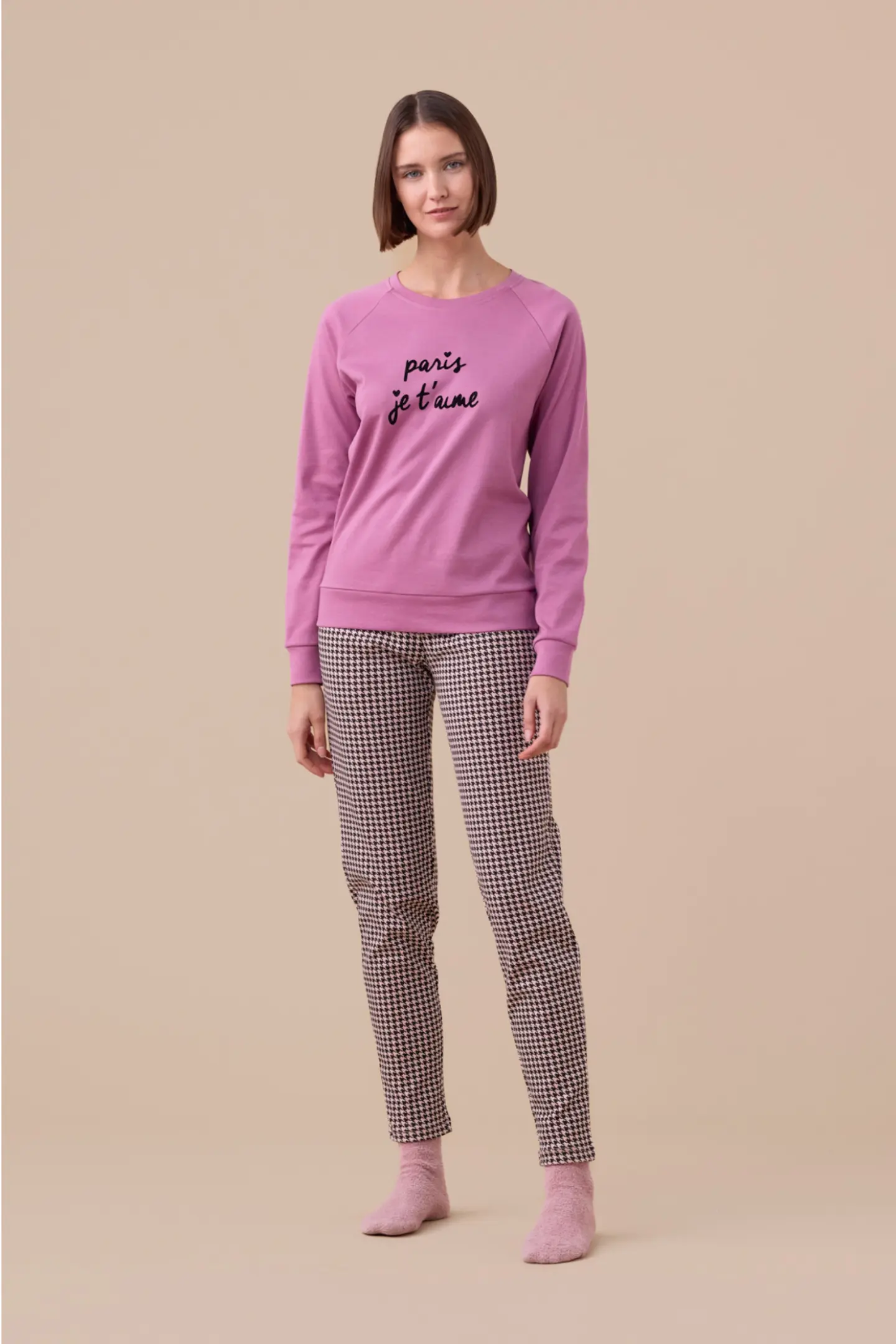 Pigiama donna caldo cotone articolo paris