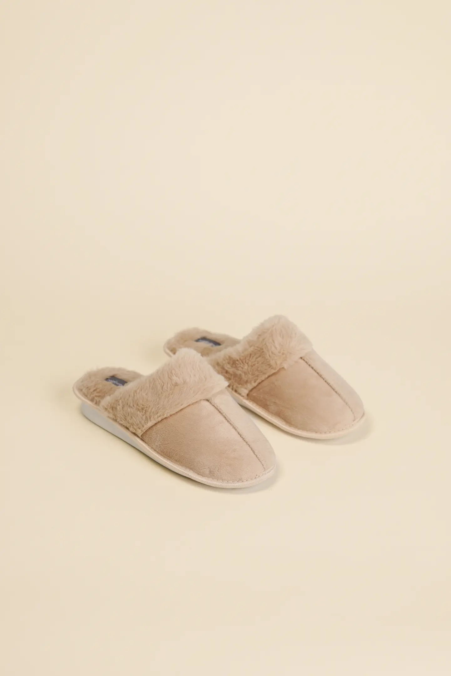 Pantofola invernale donna in velluto ed eco-pelliccia articolo classic