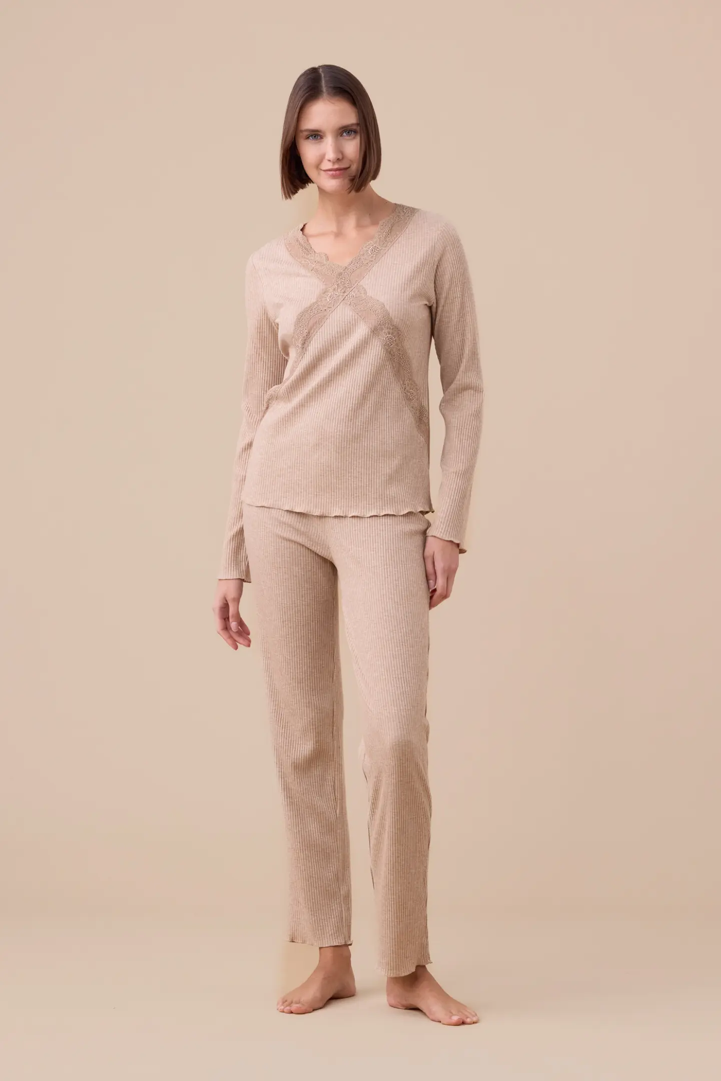 Pigiama donna in costina di viscosa articolo classic