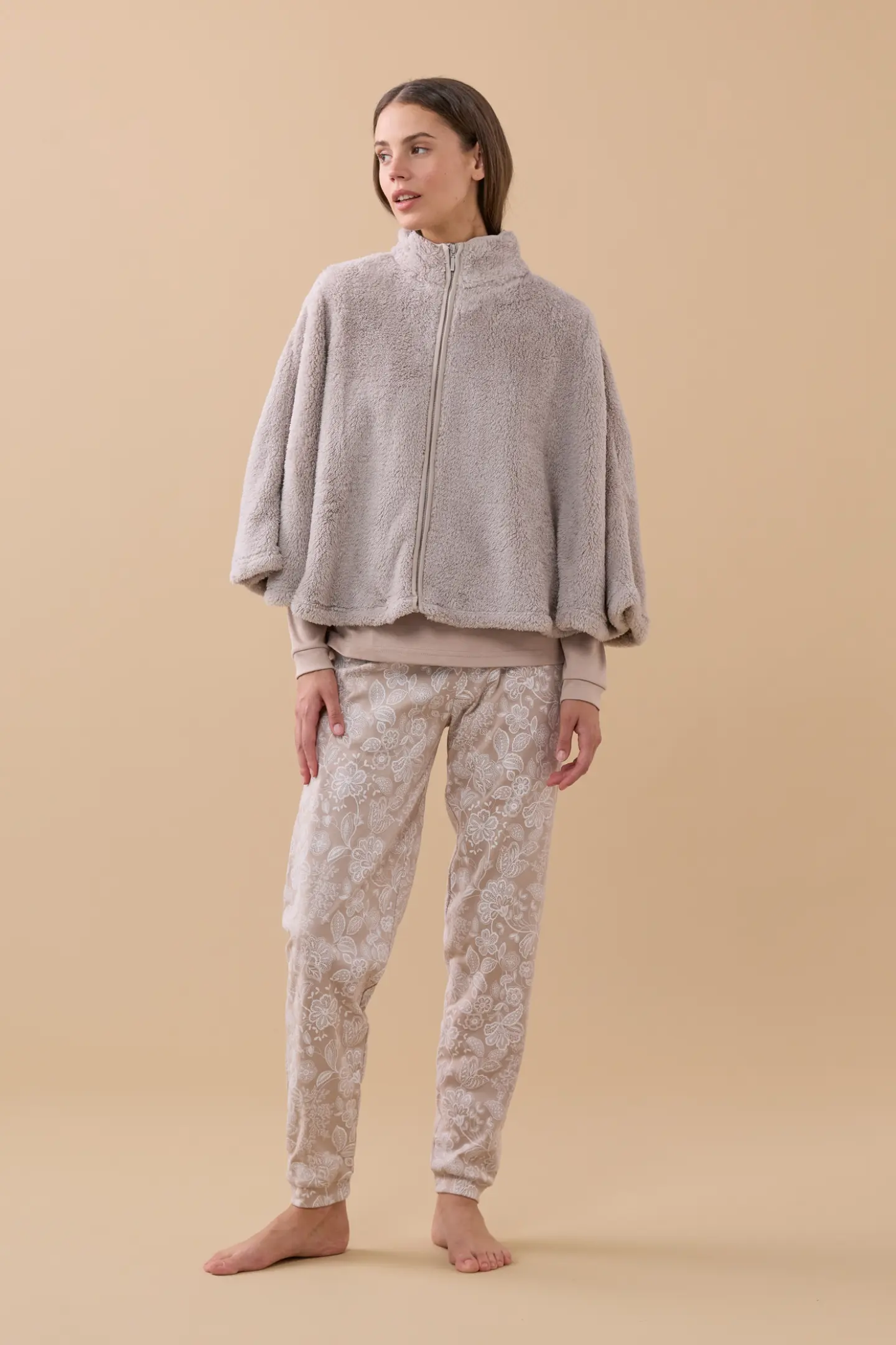 IFFEI Pigiama da donna a maniche lunghe con bottone, set da due pezzi, top e pantaloni, tuta da casa, bianco, piccolo, bianco, S