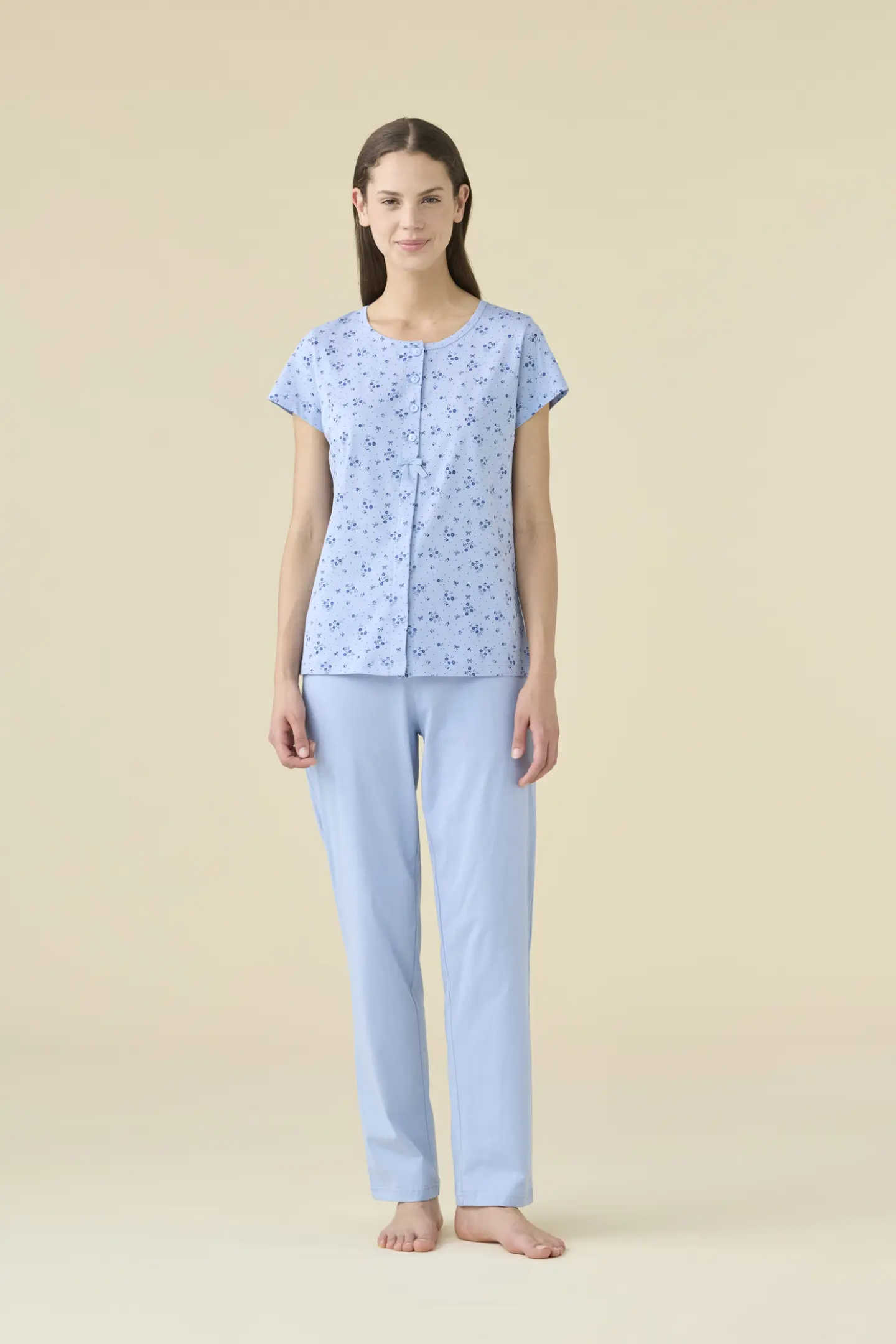 Pigiama donna estivo in cotone articolo flower.