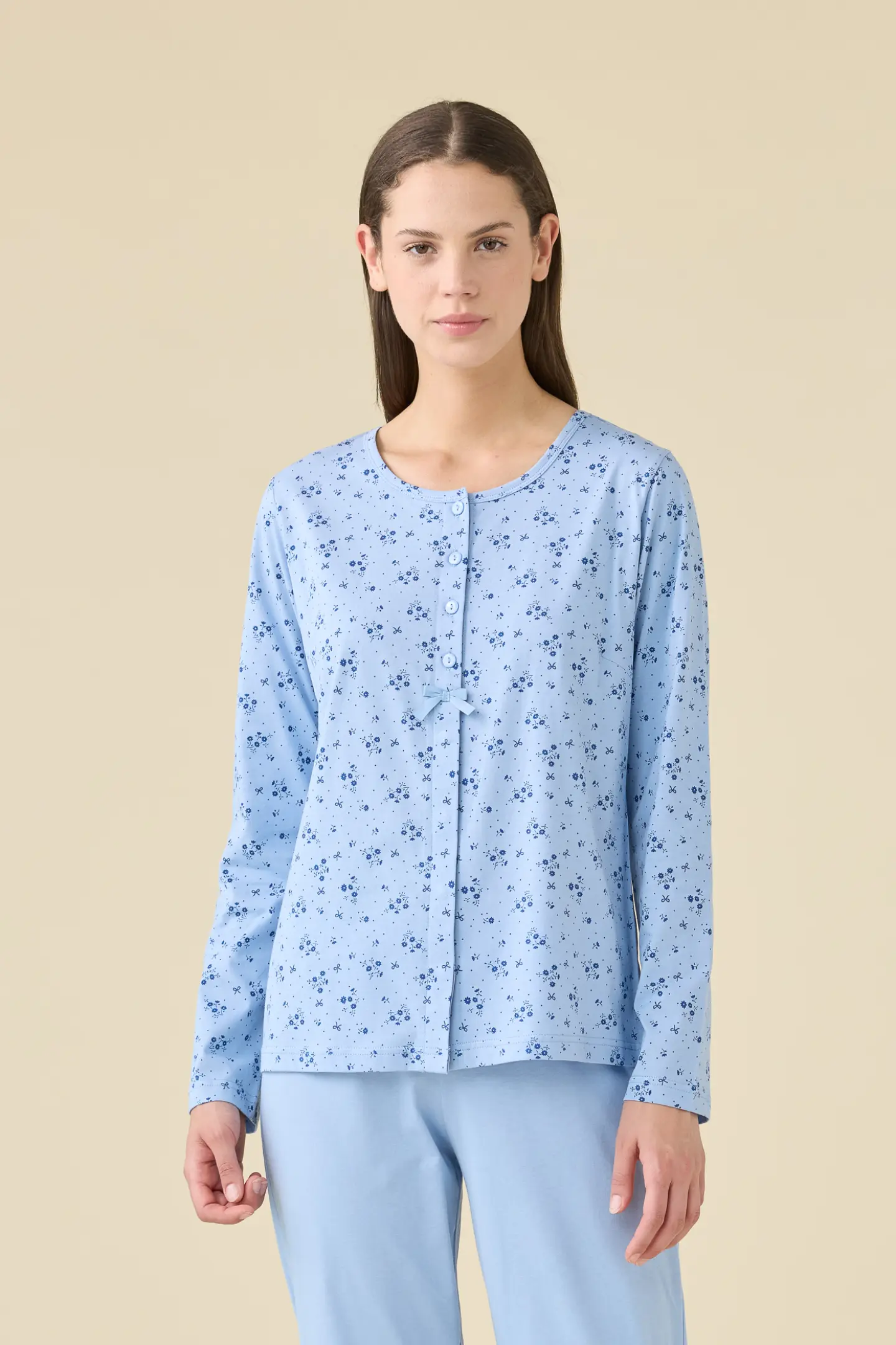 Pigiama donna estivo in cotone articolo flower.