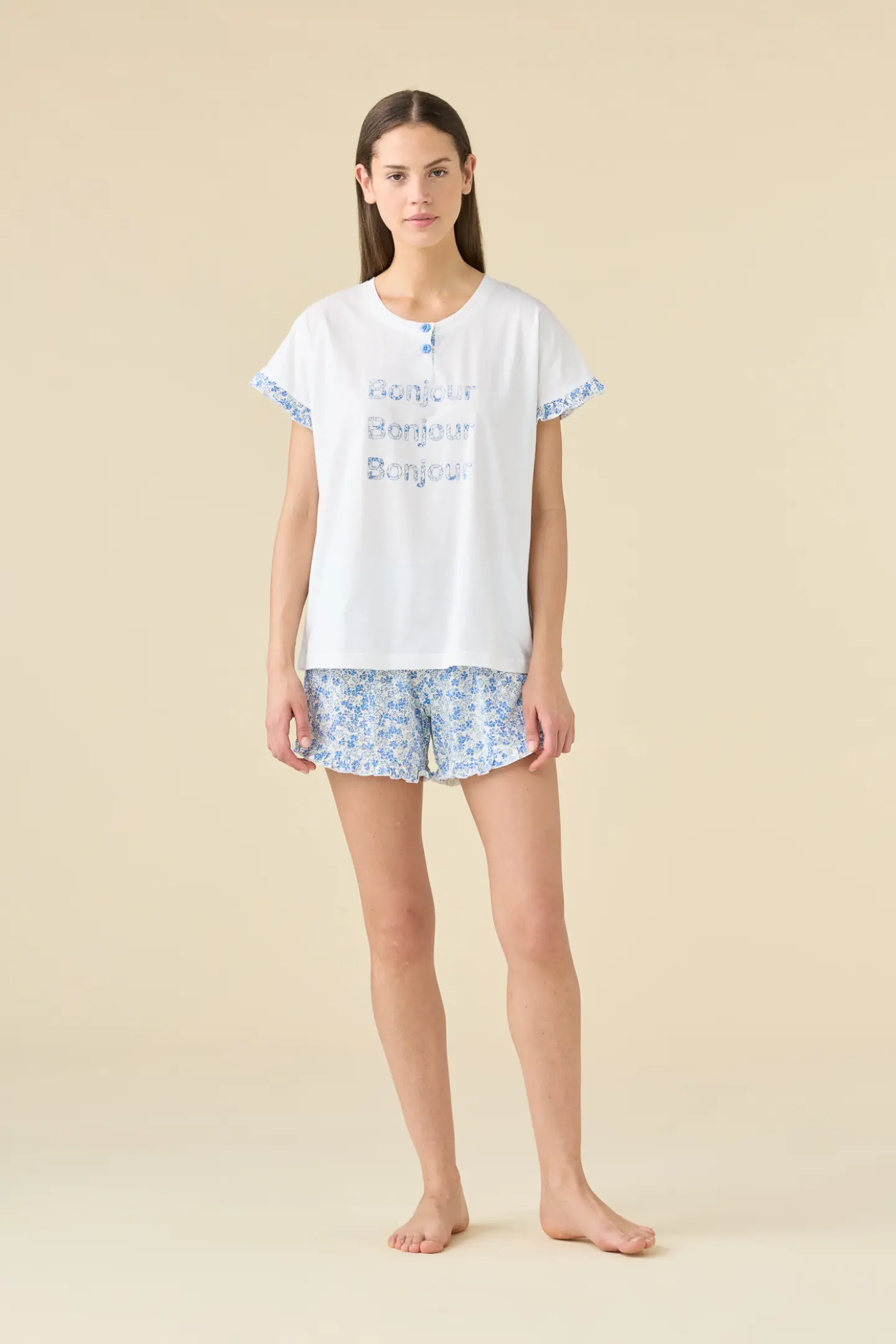 Pigiama donna estivo in cotone articolo bloom.