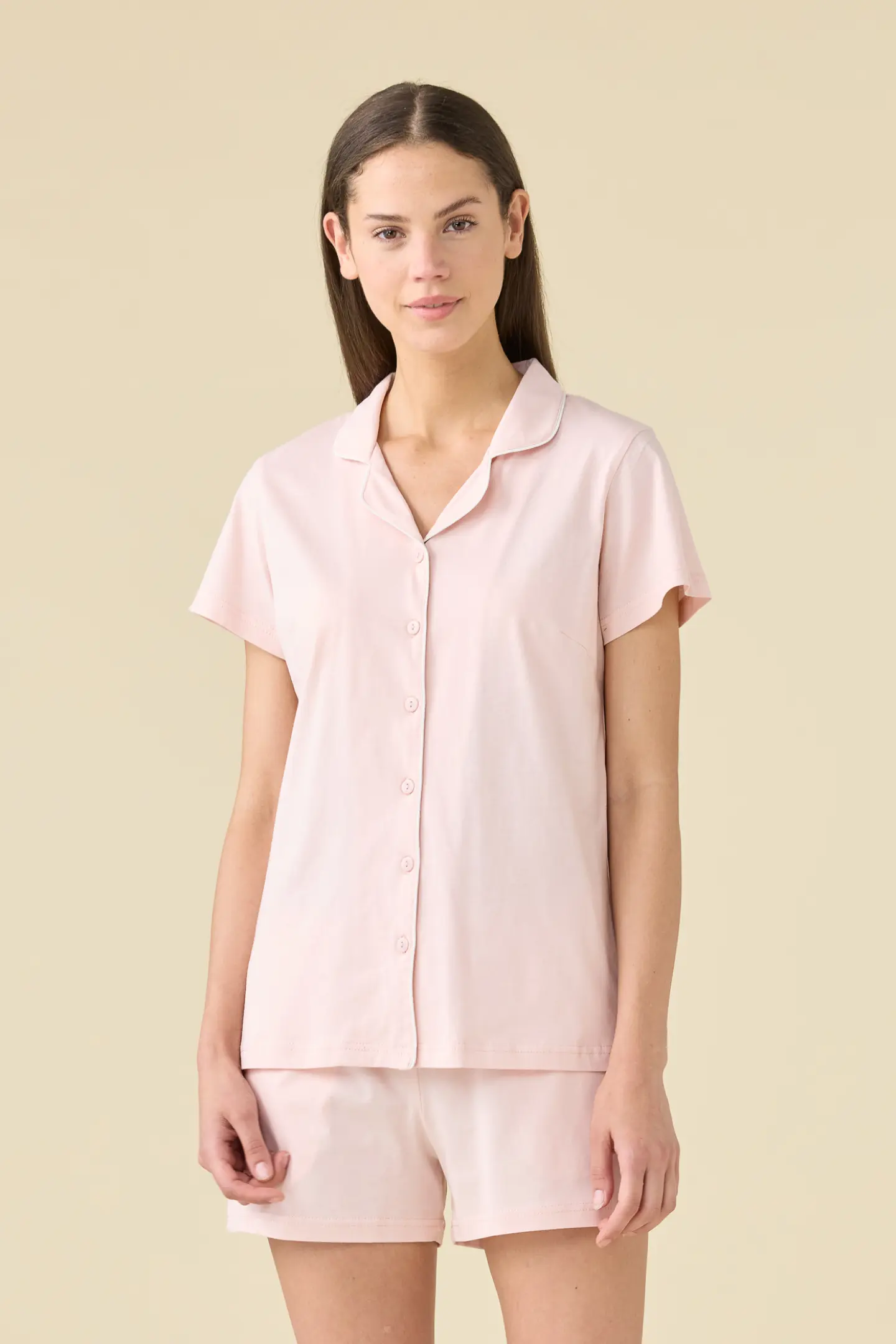 Set di pigiama da donna in pile corallo con collo alto, semplice e casual, con fodera termica rinforzata, adatto per l'autunno e l'inverno | SHEIN ALIA