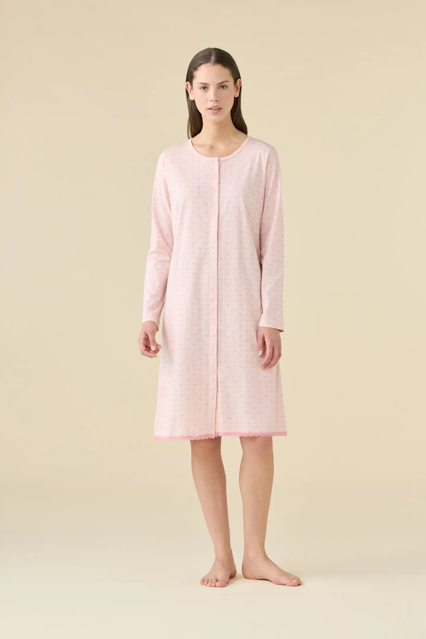 Camicia da notte donna estiva in cotone articolo romantic.
