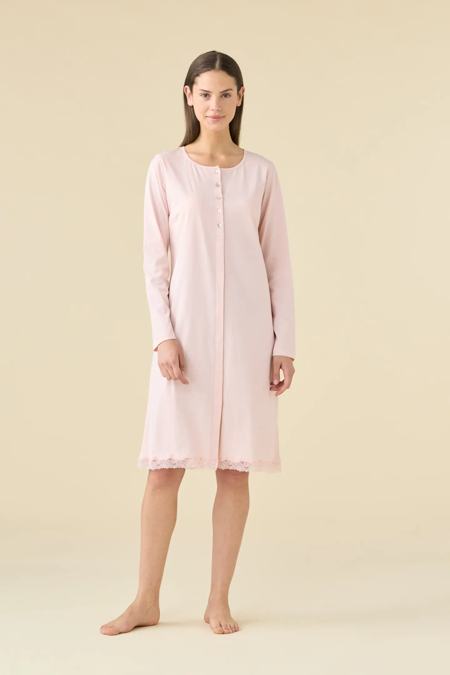 Camicia da notte donna estiva in cotone articolo essential.