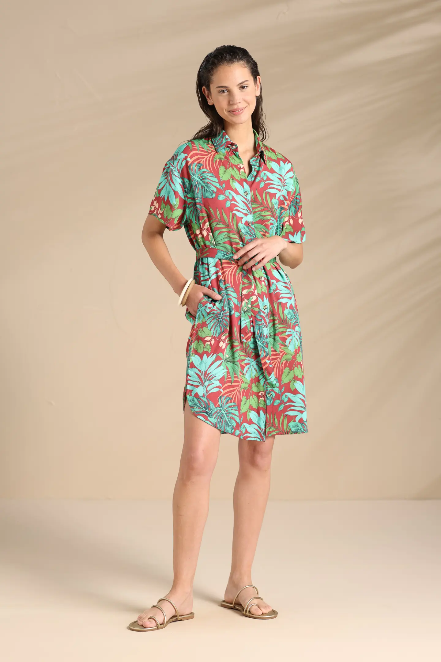 Abito camicia donna estivo in viscosa articolo jungle.