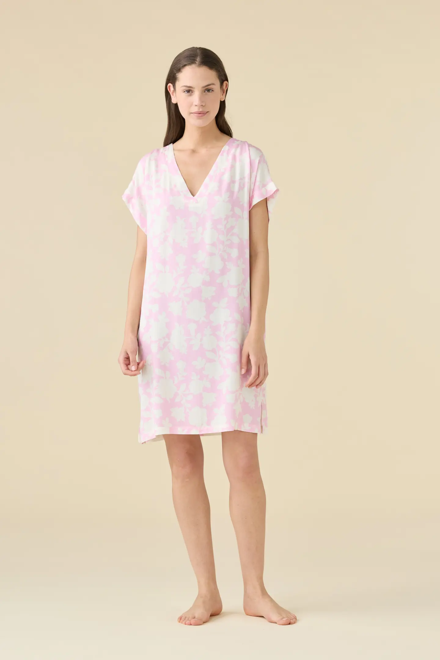 Camicia da notte estiva 100% cotone mezza manica Vifram 52378