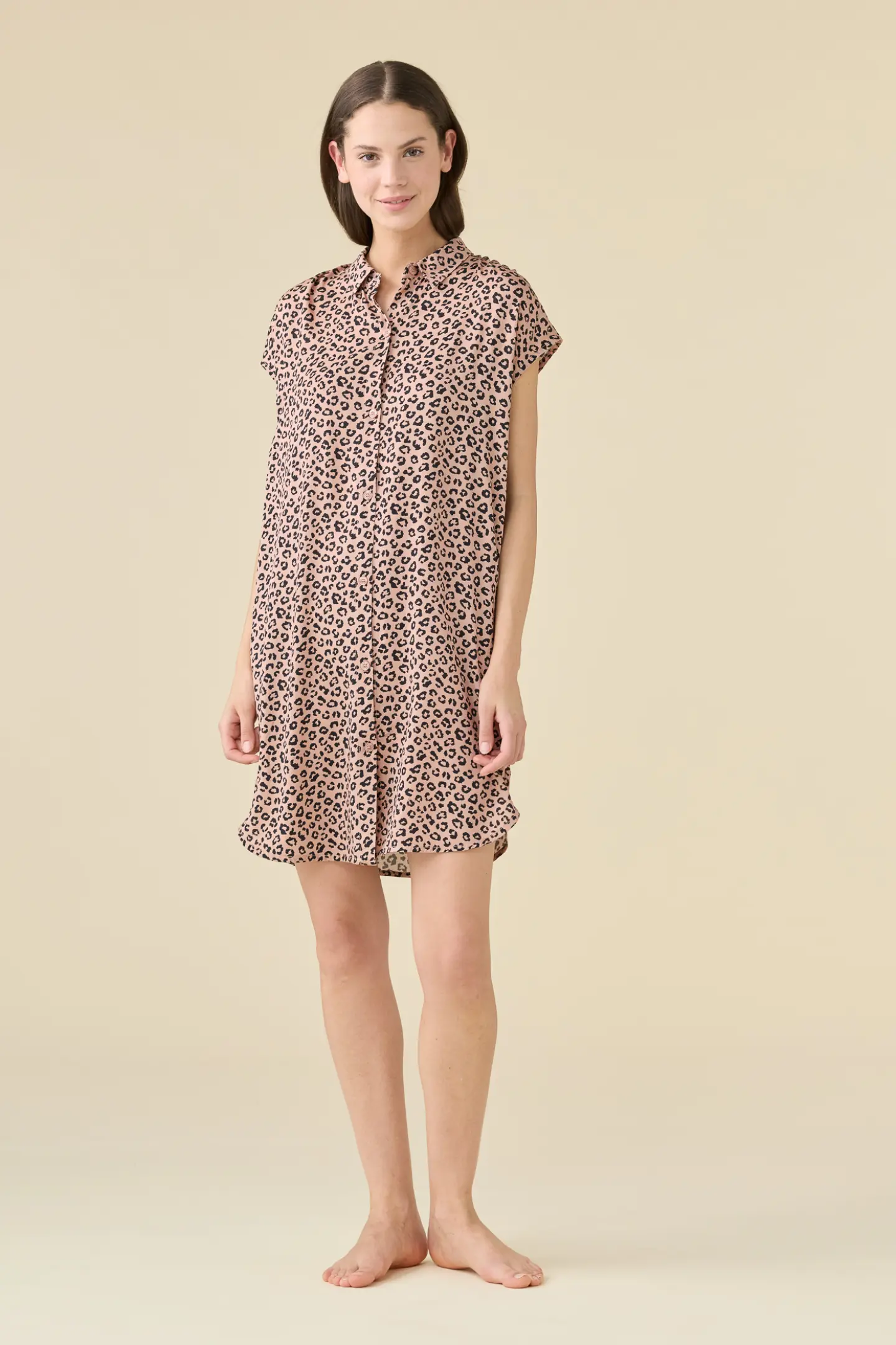 Abito camicia donna estivo in viscosa articolo animalier.