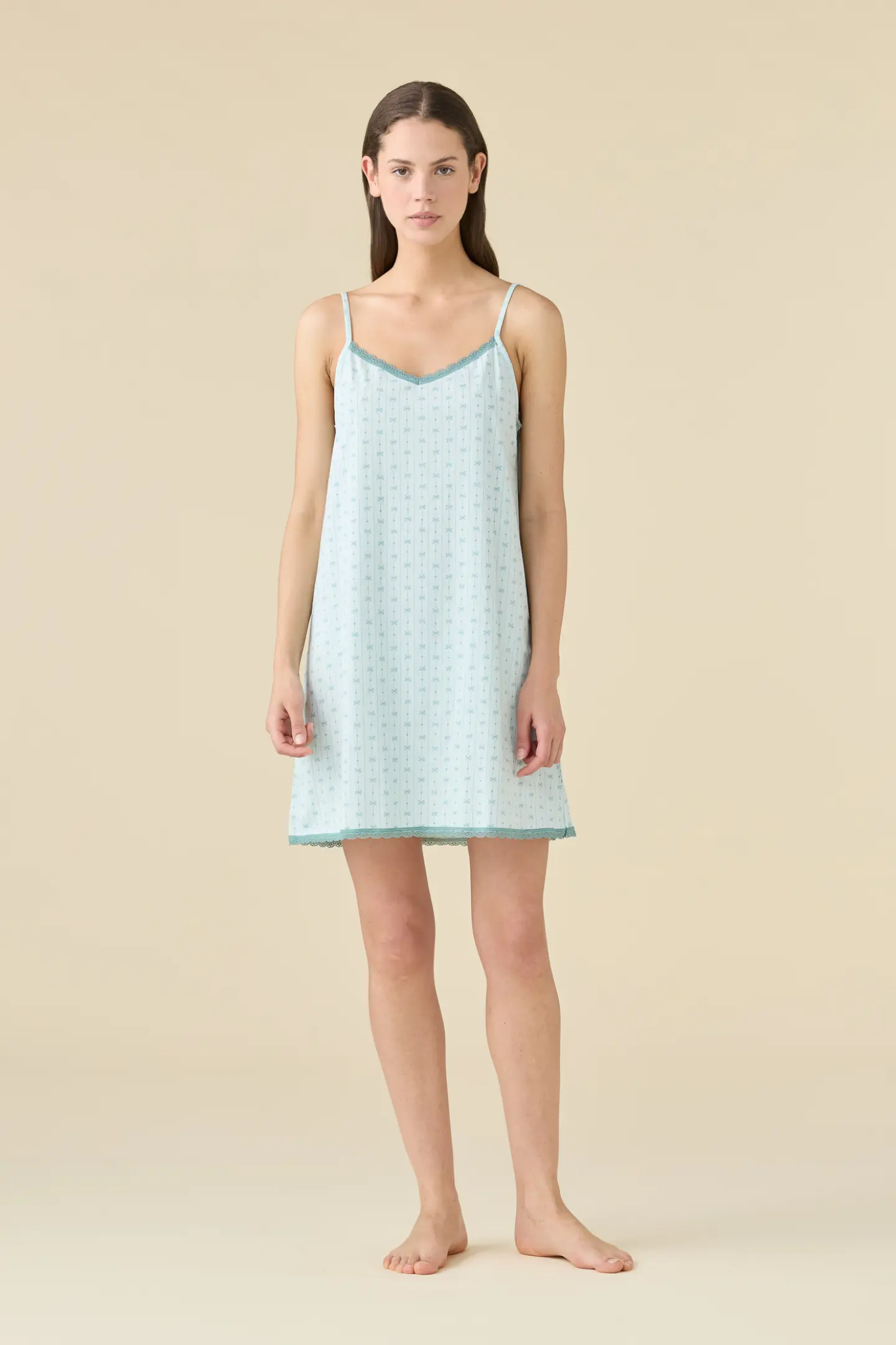 Camicia da notte donna estiva in cotone articolo romantic.