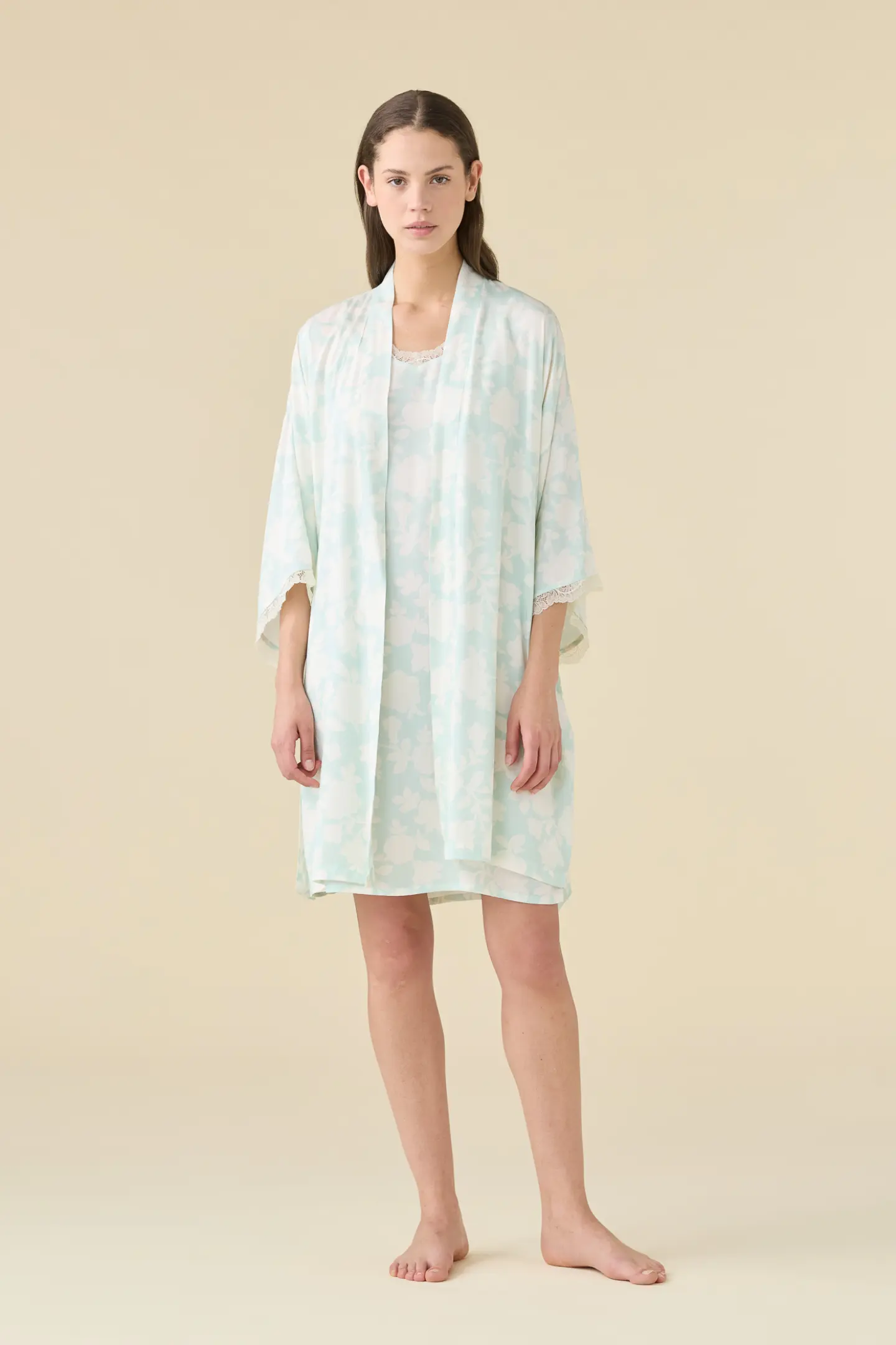 Vestaglia kimono donna estiva in viscosa articolo floret.