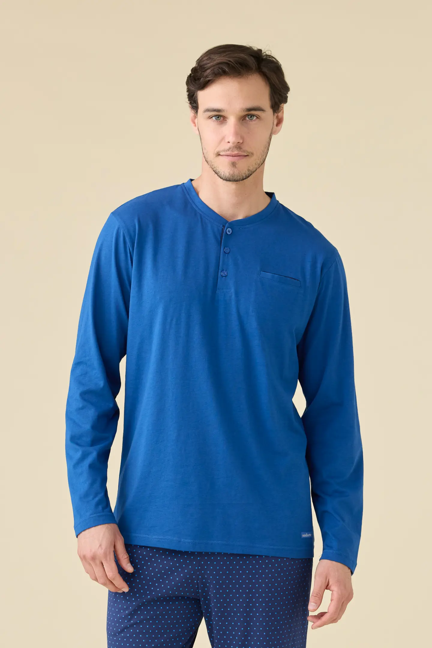 Pigiama uomo estivo in cotone articolo navy dot.