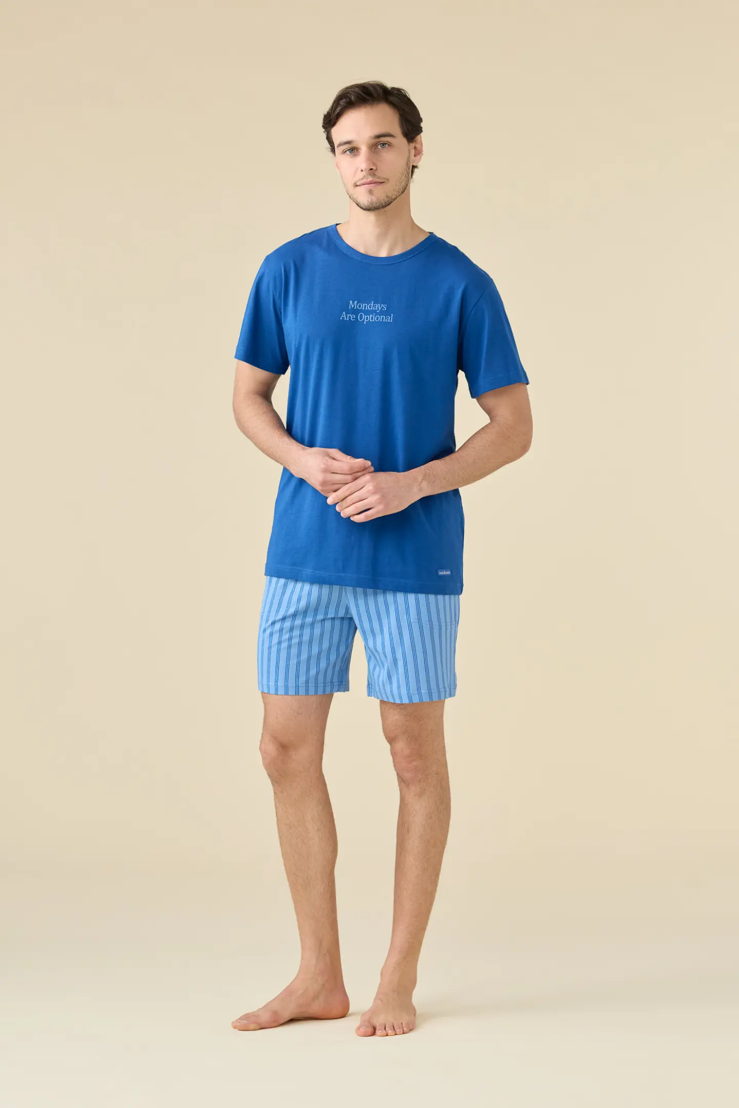 Henry Terre Pigiama Uomo Maniche Lunghe In Cotone, Modello Diamanti, Con Bottoni E Taschino - Disponibile In Blu, Azzurro, Navy E Grigio Chiaro, Taglie M-3XL - 2