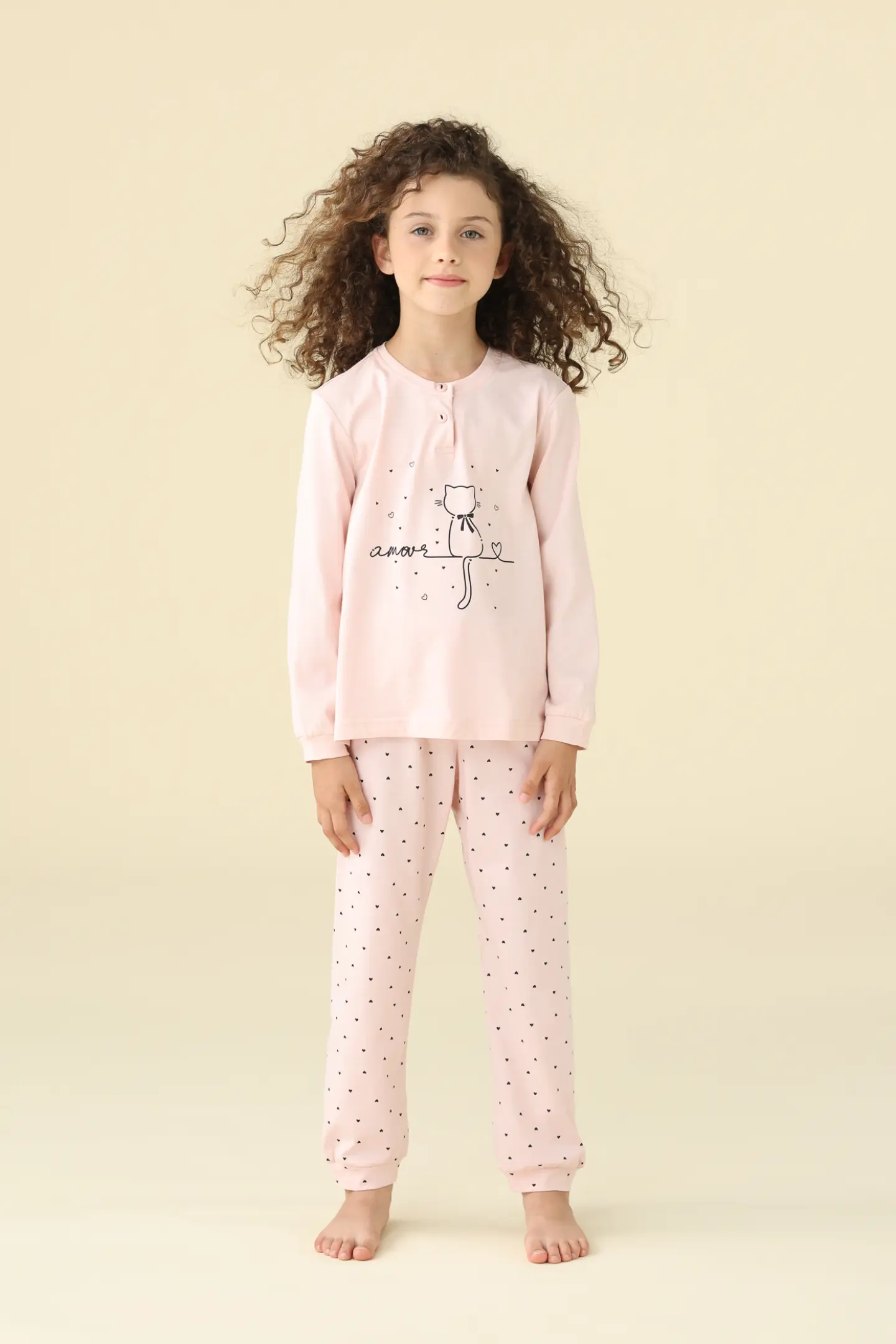 Pigiama bambina estivo in cotone.