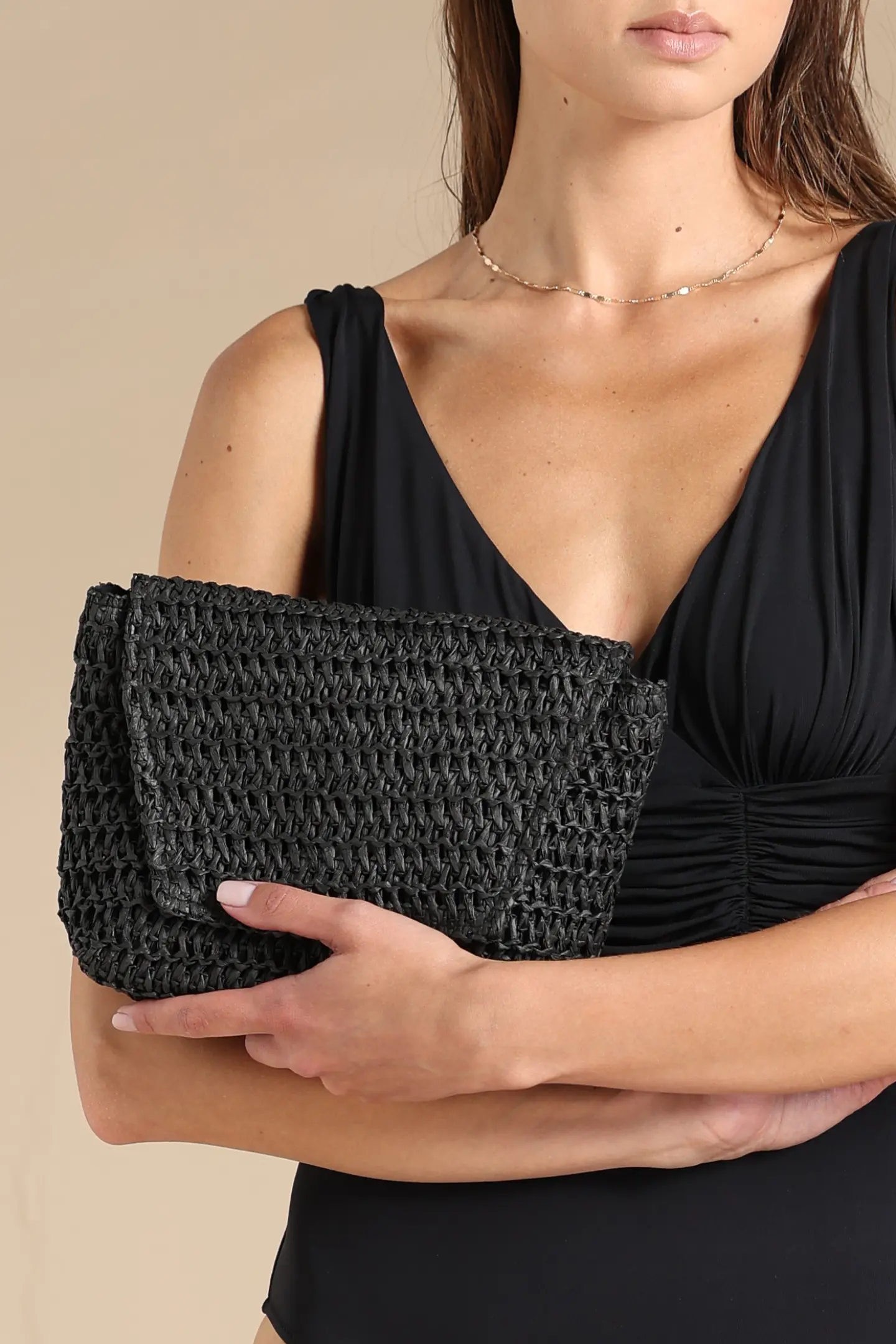 Pochette con chiusura clips articolo matt.