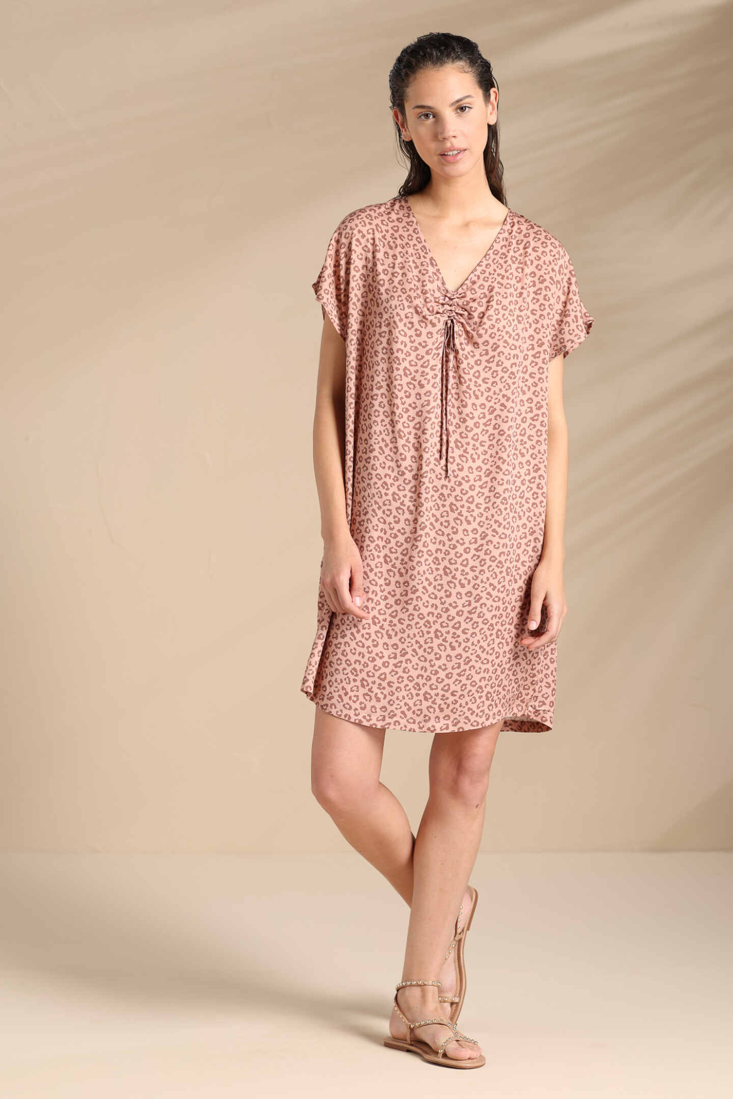 Abito donna estivo in viscosa articolo animalier.