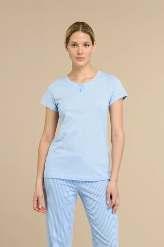 Little Blue House Pigiama Donna Top Manica Corta – Morbido E Giocoso, Perfetto Per Il Relax